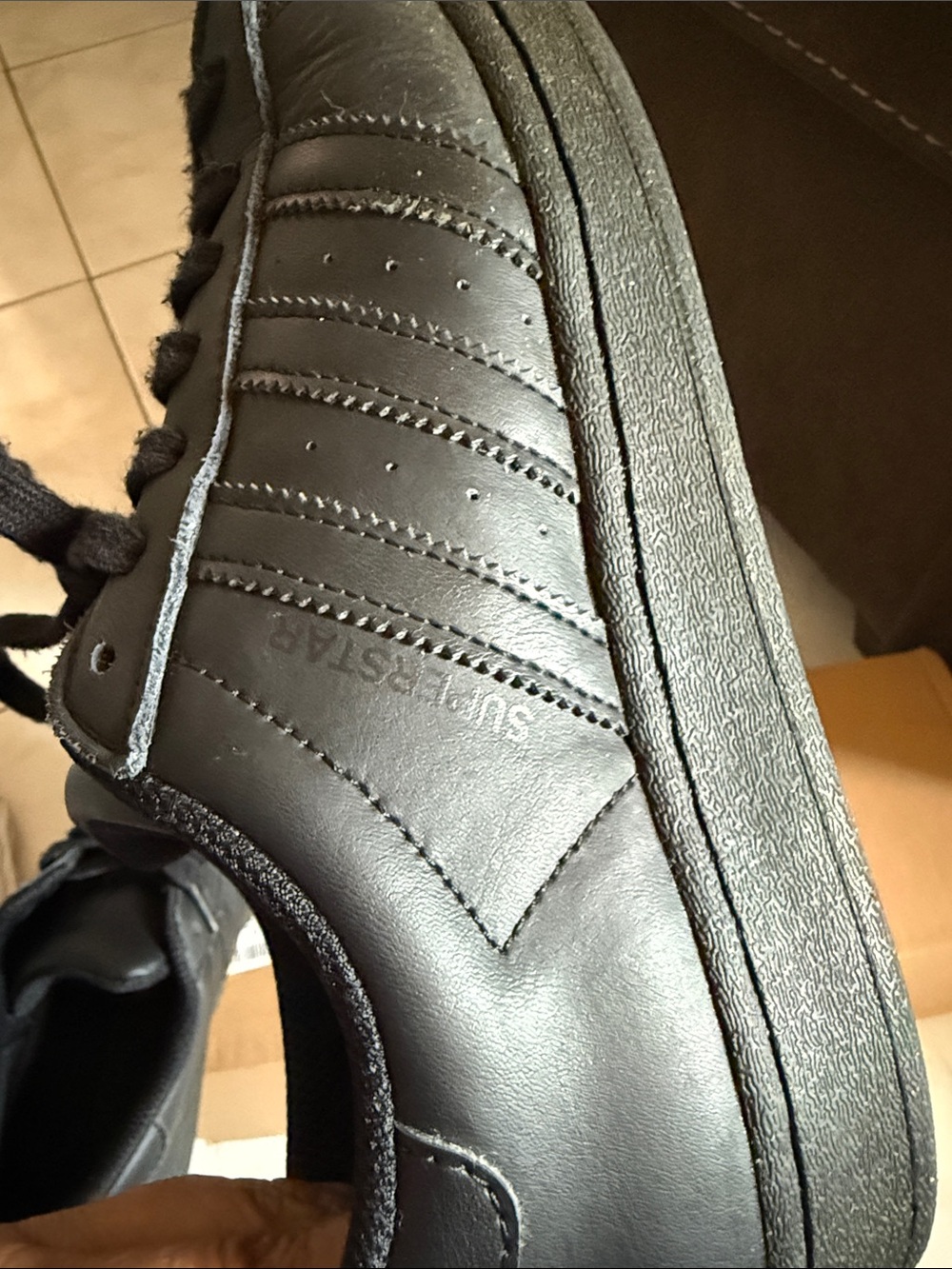 adidas Black Classic Shell-Toe Sneakers
